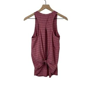 Lululemon All Tied Up Tank Stripe Heather Merlot White